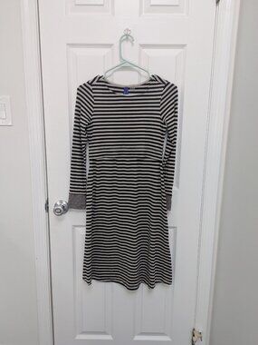 Seraphine nursing-friendly striped maternity dress